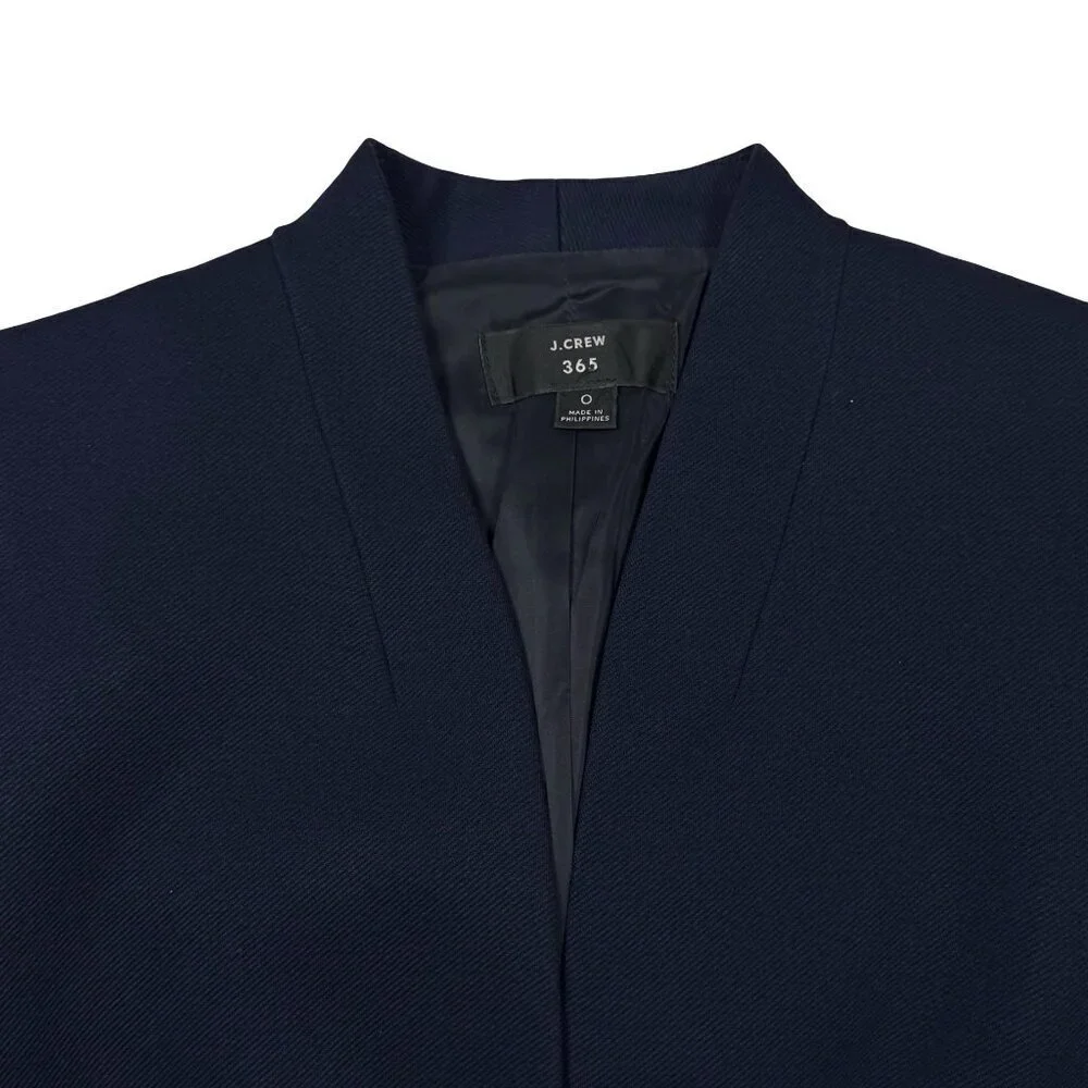 J Crew 365 Going Out Navy Stretch Twill Blazer Sz XS Career Professional Preppy